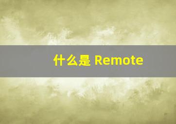 什么是 Remote