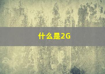 什么是2G(