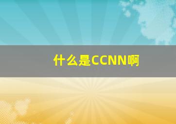 什么是CCNN啊