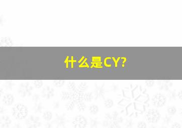 什么是CY?