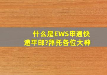 什么是EWS,申通快递,平邮?拜托各位大神