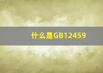 什么是GB12459(