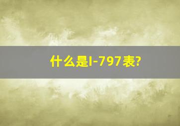 什么是I-797表?