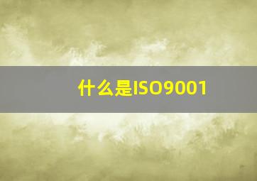 什么是ISO9001