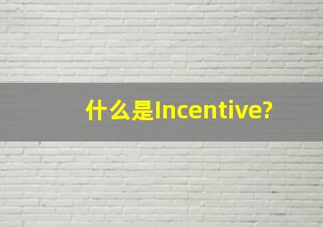 什么是Incentive?