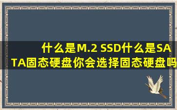 什么是M.2 SSD什么是SATA固态硬盘你会选择固态硬盘吗