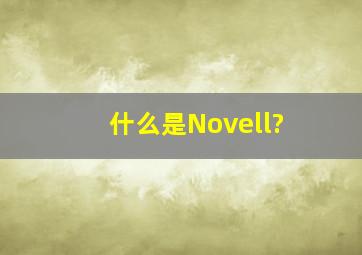 什么是Novell?