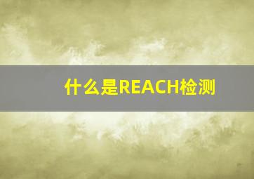 什么是REACH检测