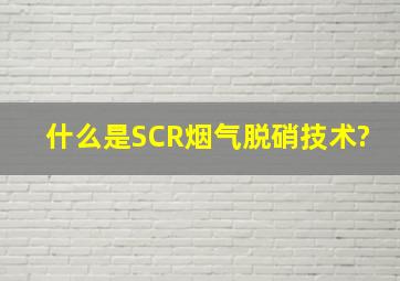 什么是SCR烟气脱硝技术?