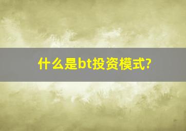 什么是bt投资模式?