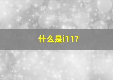 什么是i11?