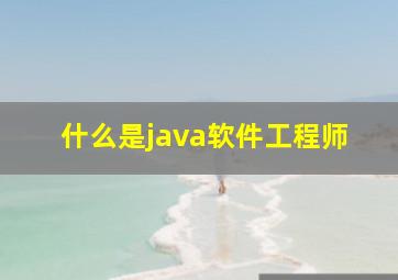 什么是java软件工程师