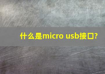 什么是micro usb接口?