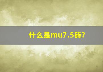 什么是mu7.5砖?