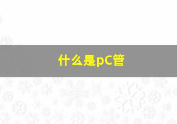 什么是pC管(