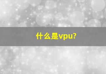 什么是vpu?