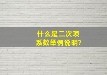 什么是二次项系数举例说明?