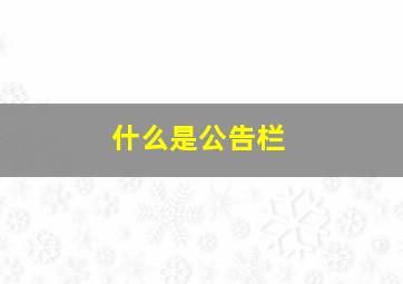 什么是公告栏