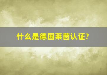 什么是德国莱茵认证?