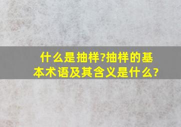 什么是抽样?抽样的基本术语及其含义是什么?