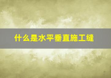 什么是水平、垂直施工缝(