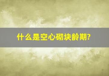 什么是空心砌块龄期?