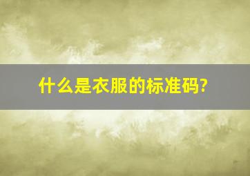 什么是衣服的标准码?