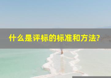 什么是评标的标准和方法?