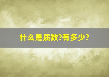 什么是质数?有多少?