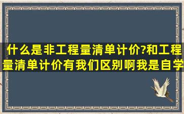 什么是非工程量清单计价?和工程量清单计价有我们区别啊。我是自学...