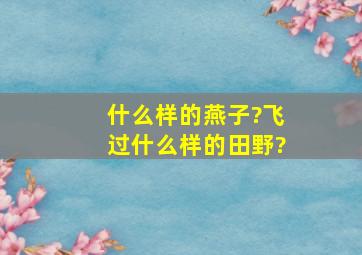 什么样的燕子?飞过什么样的田野?