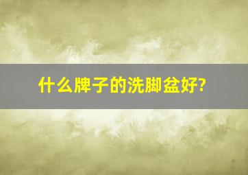 什么牌子的洗脚盆好?