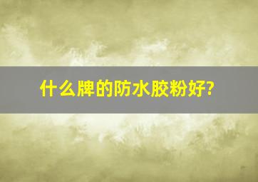 什么牌的防水胶粉好?