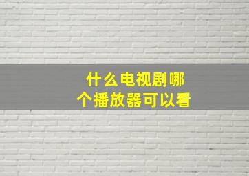 什么电视剧,哪个播放器可以看