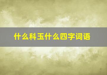 什么科玉什么四字词语