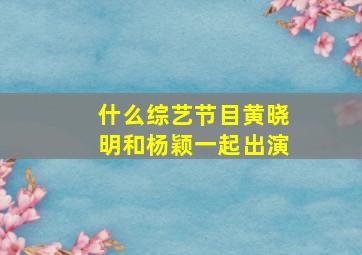 什么综艺节目黄晓明和杨颖一起出演