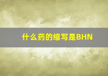 什么药的缩写是BHN