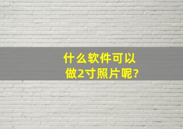 什么软件可以做2寸照片呢?