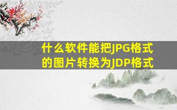 什么软件能把JPG格式的图片转换为JDP格式