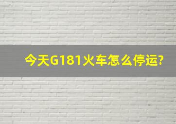 今天G181火车怎么停运?