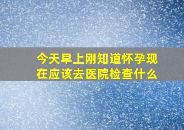 今天早上刚知道怀孕,现在应该去医院检查什么