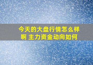 今天的大盘行情怎么样啊 主力资金动向如何