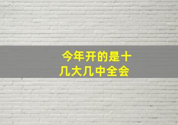 今年开的是十几大几中全会 