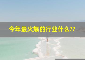 今年最火爆的行业什么??