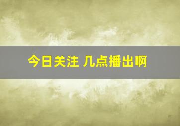 今日关注 几点播出啊