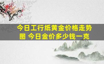 今日工行纸黄金价格走势图 今日金价多少钱一克