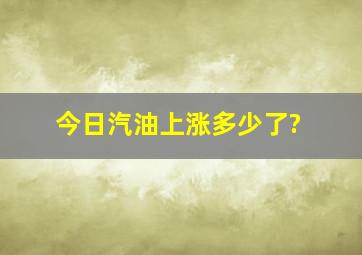 今日汽油上涨多少了?