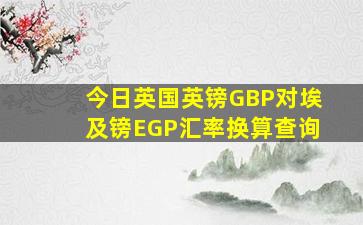 今日英国英镑(GBP)对埃及镑(EGP)汇率换算查询