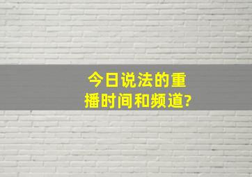 今日说法的重播时间和频道?