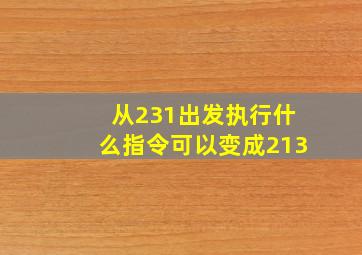 从231出发,执行什么指令可以变成213